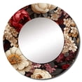 thumbnail image 2 of Designart "Burgundy Peony Victorian Elegance" Floral Rund Mirror For Wall Decor - Large Pink Round Printed Mirror -Cottage Round Living Room Mirror - 23" x 23", 2 of 6