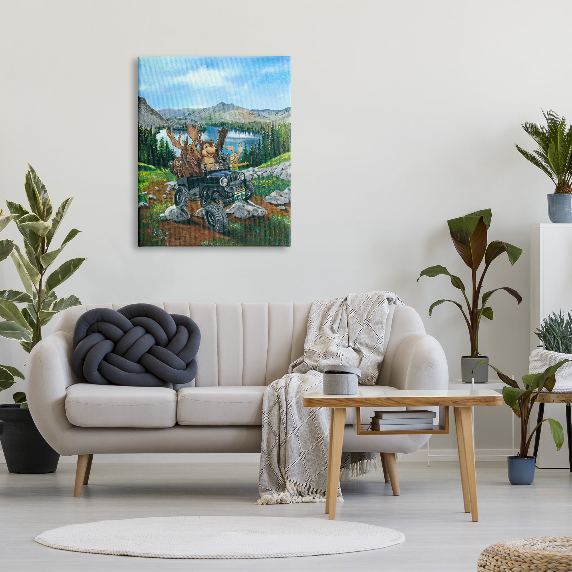Stupell Industries Woodland Animals Off-Roading Animals & Insects Painting Gallery Wrapped Canvas Print Wall Art, 30 x 40