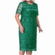 thumbnail image 1 of Umfun - Vestidos formales para mujer, tallas grandes, informales, con cuello en V, encaje estampado, malla, para dama de honor, invitada de boda, noche, verde, talla 2XL, 1 of 5