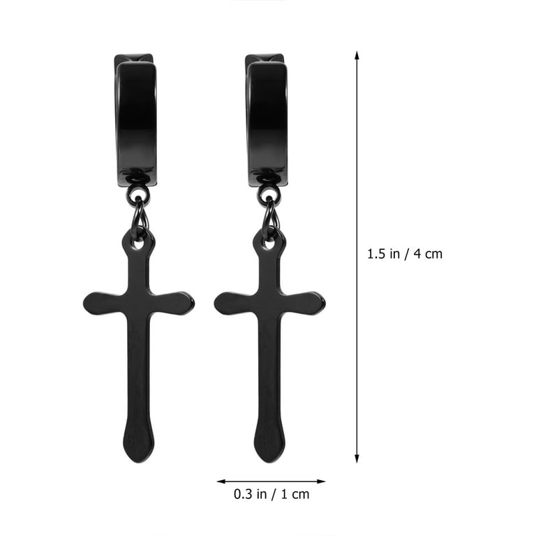 Pairs of Cross Shape Earrings Chic Ear Clip Fashion Ear Jewelry