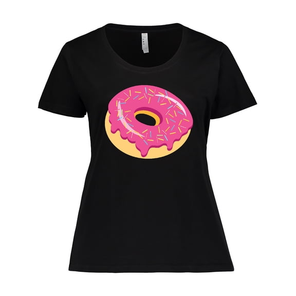 Inktastic Pink Donut with Sprinkles Women's Plus Size T-Shirt