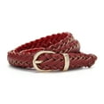 thumbnail image 3 of Earnda 2 Pack Thin Braided Belts for Women Classic Waist Belt Skinny Woven Strap Black Red Large, 3 of 6