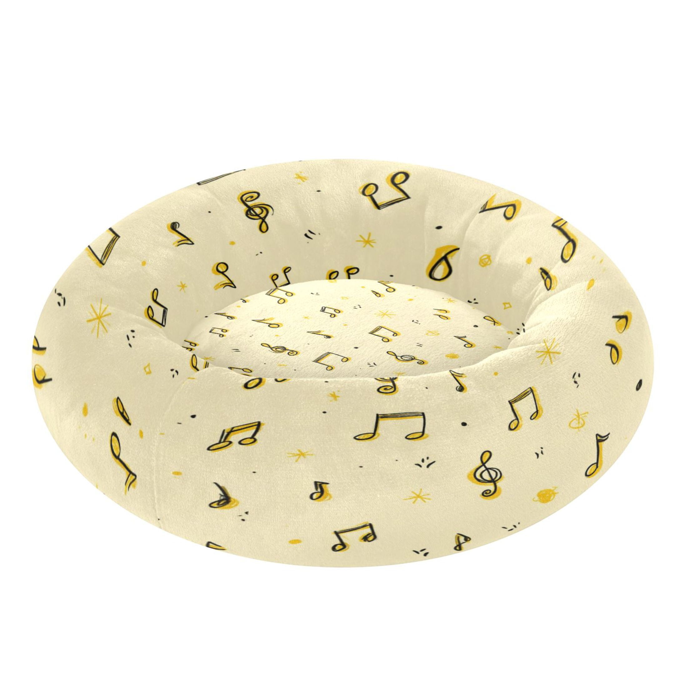 Iauyy Pet Couch Donut Cat Bed for Indoor Cats/Small Dogs Washable & Machine with Non-slip Bottom Calming Cat Furniture, Yellow and Bright (XS)