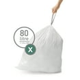 thumbnail image 3 of simplehuman Code X Custom Fit Drawstring Trash Bags in Dispenser Packs, 60 Count, 80 Liter / 21.1 Gallon, White, 3 of 4
