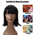 thumbnail image 2 of Unique Bargains Wigs for Women 14" Black Bob Wig with Wig Cap, 2 of 6