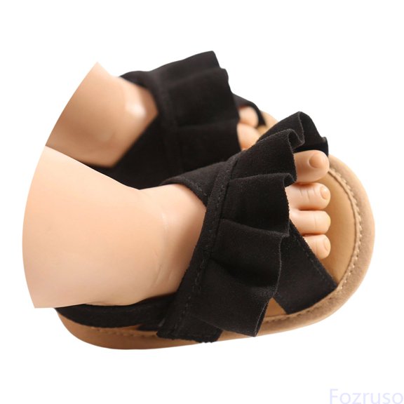 Fozruso Baby Sandals For Soft Sole Summer Casual Shoes Breathable Lightweight Comfortable First For Boys Girls 0 18 Months,Sizes 4 Toddlers 0-6 Months(Black)