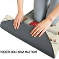 thumbnail image 3 of Red Mushroom Floral Light Beige Pattern Hot Yoga Mat Towel Non Slip for Hot Yoga - Quick-Drying Yoga Mat Cover with 4 Corner Pockets with Travel Bag - Hot Yoga Towel Non Slip 70"x26", 3 of 6