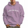 thumbnail image 5 of Men's 330g Cotton Hoodie LOS ANGLES Letters Pullover Sweatshirt, 5 of 16
