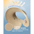 thumbnail image 6 of FURTALK Sun Hats for Women Wide Brim Beach Hat Straw Visor Ponytail Summer UV Packable Foldable Beach Vacation Essentials, 6 of 7