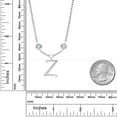 thumbnail image 3 of Gem Stone King 925 Sterling Silver Initial Letter Charm Pendant Necklace for Women with White Moissanite - Elegant Dangling Design on 18 inch Box Chain, 3 of 4