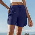 thumbnail image 5 of Women's 5" Workout Shorts Athletic Running Shorts High Waisted with Zipper Pocket Gym Quick Dry Hiking Sports ,XL,#03 Navy, 5 of 7