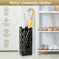 thumbnail image 4 of Wekvgz Metal Umbrella Indoor Holder Entryway Hollowed Square Decorative Umbrella Racks and Stands Freestanding Storage Organizer (6.5*6.5*16.5in), 4 of 11
