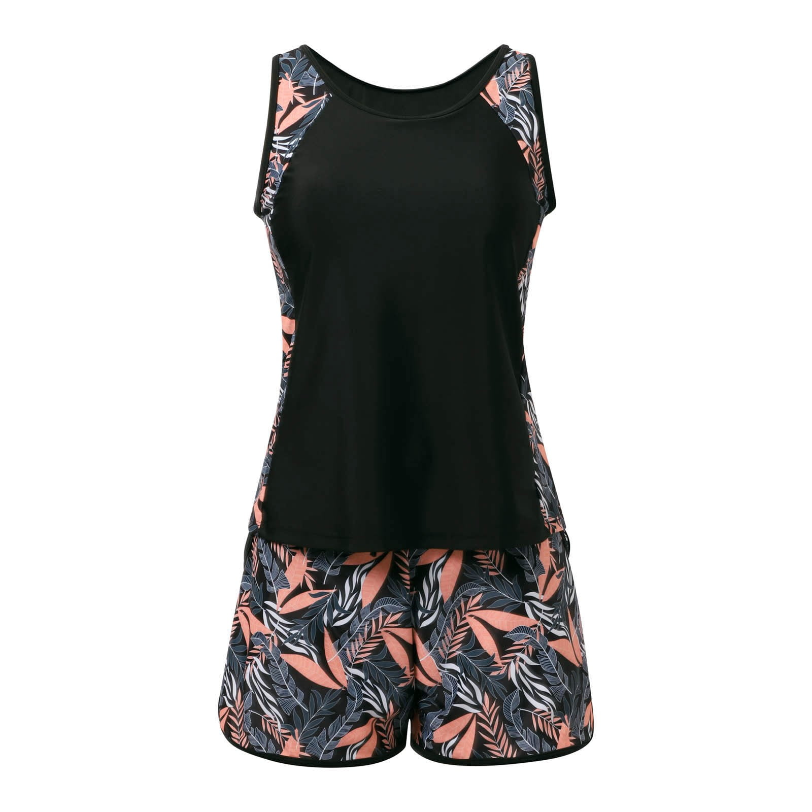 Blouson Tankini Swimsuits for Women 2026 Tummy Control Two Piece Bathing Suits with Sporty Pockets Swim Shorts