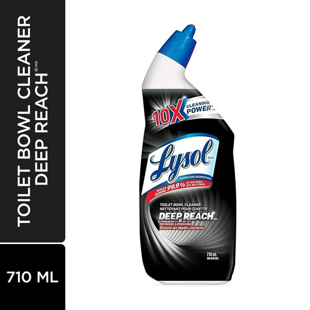 Lysol Toilet Bowl Cleaner, Deep Reach, Removes Limescale, For Cleaning and Disinfecting, Stain Removal, 10x cleaning power, 710ml
