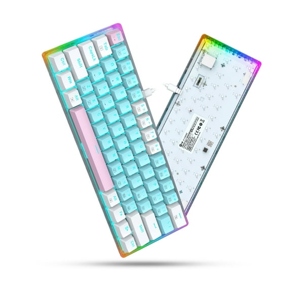 E-YOOSO 60% Mechanical Keyboard, Red Switch Gaming Wired Keyboard with RGB Backlit, Ultra-Compact 60 Percent Computer Keyboard for Windows, Mac OS