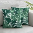 thumbnail image 3 of GOSMITH  Throw Pillow Covers Tropical Artistic Vintage Green Palm Leaf Decorative Pillow Cases Home Decor Summer White Pillowcases, 3 of 5