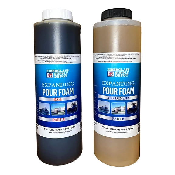 Fiberglass Supply Depot POLY2LBQK, Liquid Foam Polyurethane, Soundproofing and Filling Voids Industrial Sealant, 2 lb