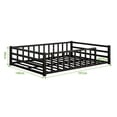 thumbnail image 6 of Bellemave Full Size Montessori Floor Bed with Rails, Metal Low Profile Toddler Bed Frame with Slats, No Box Spring Needed (Black), 6 of 8