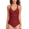 thumbnail image 6 of Csndyce Women's One Piece Swimsuits Sexy Criss Cross-Back V Neck Tummy Control Swimwear Female, 6 of 6