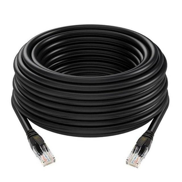 SPRING Câble Réseau 10 m CAT 6 Patchs pour RJ45, Câble Ethernet Réseau Blanc/noir Noir