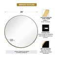 thumbnail image 5 of Open Box ANDY STAR 24 Inch Round Circle Mirror w/ Stainless Steel Metal Frame, 5 of 8
