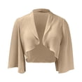 thumbnail image 4 of Women Fashion Solid Shawl Dress Party Small Vest Daily Loose Casual Coat Womens Button down Long Sleeve Cardigan, 4 of 5