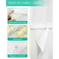 thumbnail image 3 of No Hook Shower Curtain with Snap in Liner, Modern Yellow Leaf Pattern Art Design Hotel Shower Curtains for Bathroom, Washable Shower Curtain Liner Set with Mesh Top Window, 48"x72", 3 of 6