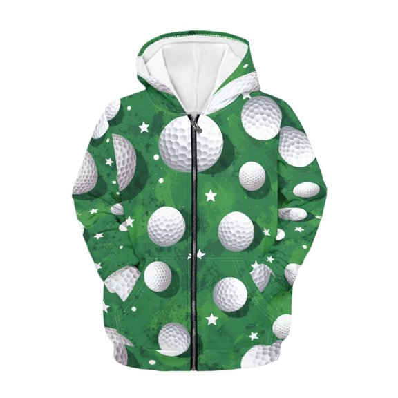 chaqlin Golf Ball Hoodies for Boys 6-7 Trendy Y2K Zip Up Hoodie Lightweight Loose Hooded Sweatshirts Kids Long Sleeve Jacket with Pocket Fall Winter Clothes