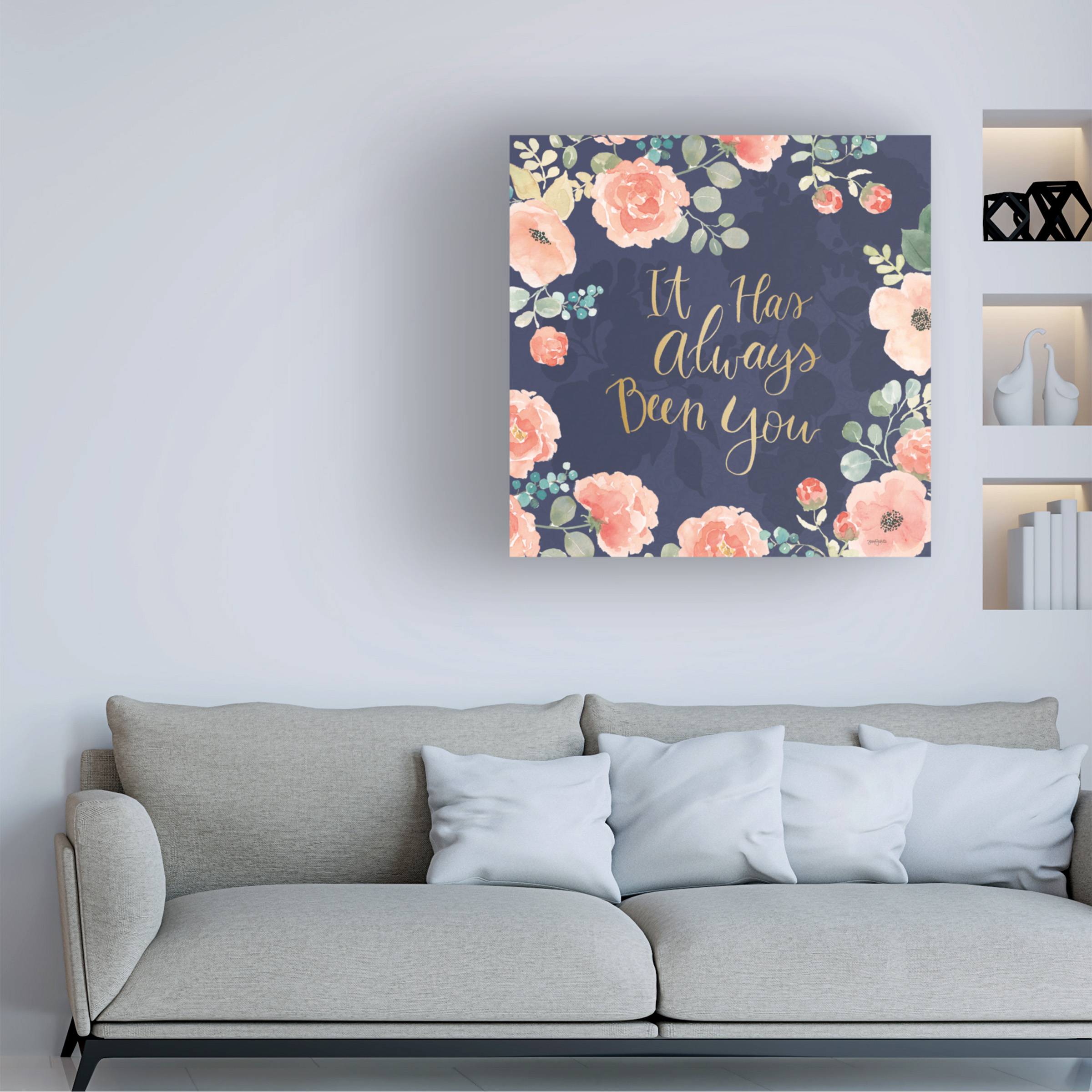 Trademark Fine Art 'Blooming Delight V Blue' Canvas Art by Jenaya Jackson