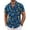 Deep Blue-yellow Floral, variant on Mens Hawaiian Shirt Short Sleeve Casual Button Down Shirts Summer Beach Vacation Shirts for Men