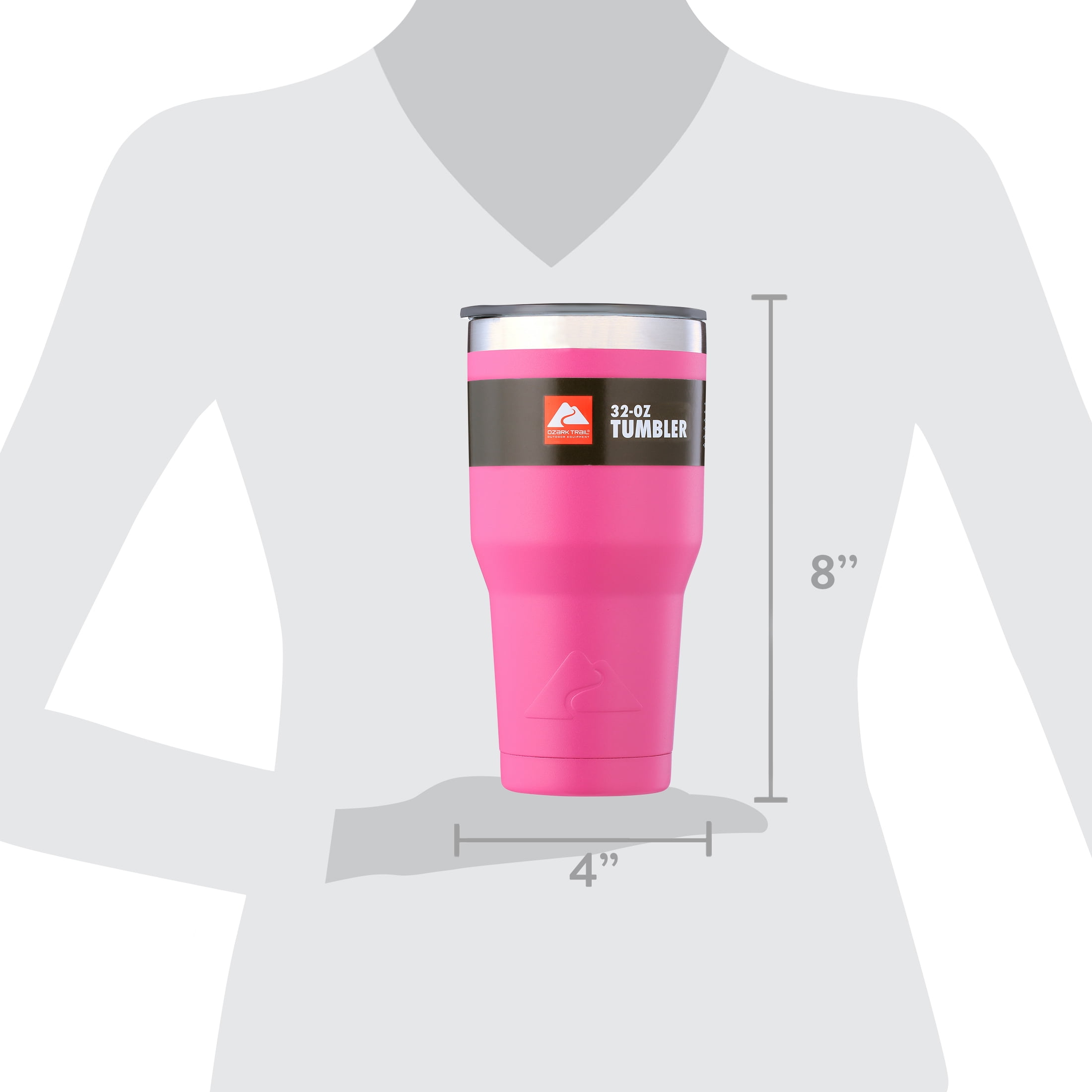 Ozark Trail 32 oz Insulated Stainless Steel Tumbler, Hot Pink