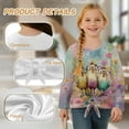 thumbnail image 6 of Xoenoiee Rooster Chicken Floral Print Girls Casual Long Sleeve T Shirts Crewneck Tunic Tops Kids Tie Hem Tee Blouses for Beach Vacation Workout, 11-12 Year, 6 of 7