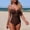 Coffee, variant on Rollbacks & More GaThRRgYP Swimsuit Women,Women's Fashionable Strappy Solid Color Sports Swimsuit Orange M