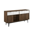thumbnail image 4 of Manor Park Modern Two Toned 3 Door Sideboard, Faux White Marble/Dark Walnut, 4 of 8