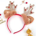 thumbnail image 1 of Diadema navideña para niños con astas de peluche montadas en ladrillos y hebilla para la cabeza, lindos y elegantes accesorios para el cabello para niñas pequeñas, 1 of 5