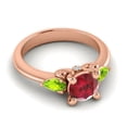 thumbnail image 3 of 2.50 Carat Round Cut Red Ruby & Peridot Gemstone Unique Ring for Proposal Gift Solid 18K Rose Gold Size 10.5 by Diamond-Capitals, 3 of 8