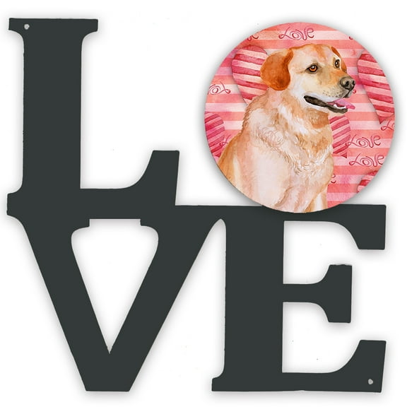 Labrador Retriever Love Metal Wall Artwork LOVE Red