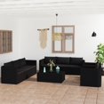 thumbnail image 1 of vidaXL 10 Piece Garden Lounge Set with Cushions Poly Rattan Black, 1 of 4