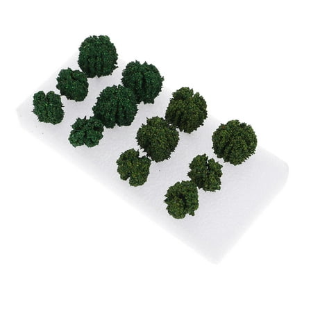 ULTNICE 12Pcs Green Artificial Shrub Models for Landscaping with Model Railway Trees for Home Decoration