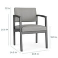 thumbnail image 3 of Lesro Lenox Steel Fabric Guest Waiting Room Guest Chair in Silver/Adler Gray Flannel, 3 of 5