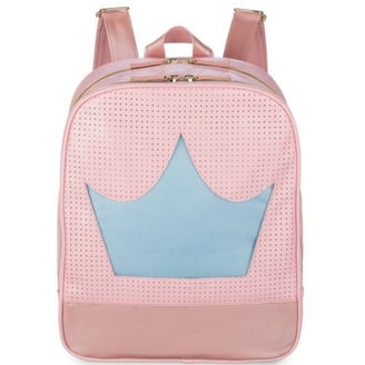disney princess books classics mini backpack - 10" Iconic Woven Small Backpack with Front Pocket & Button Bundle shaped applique made to look like a stack of books Disney Princess Manga Style Mini