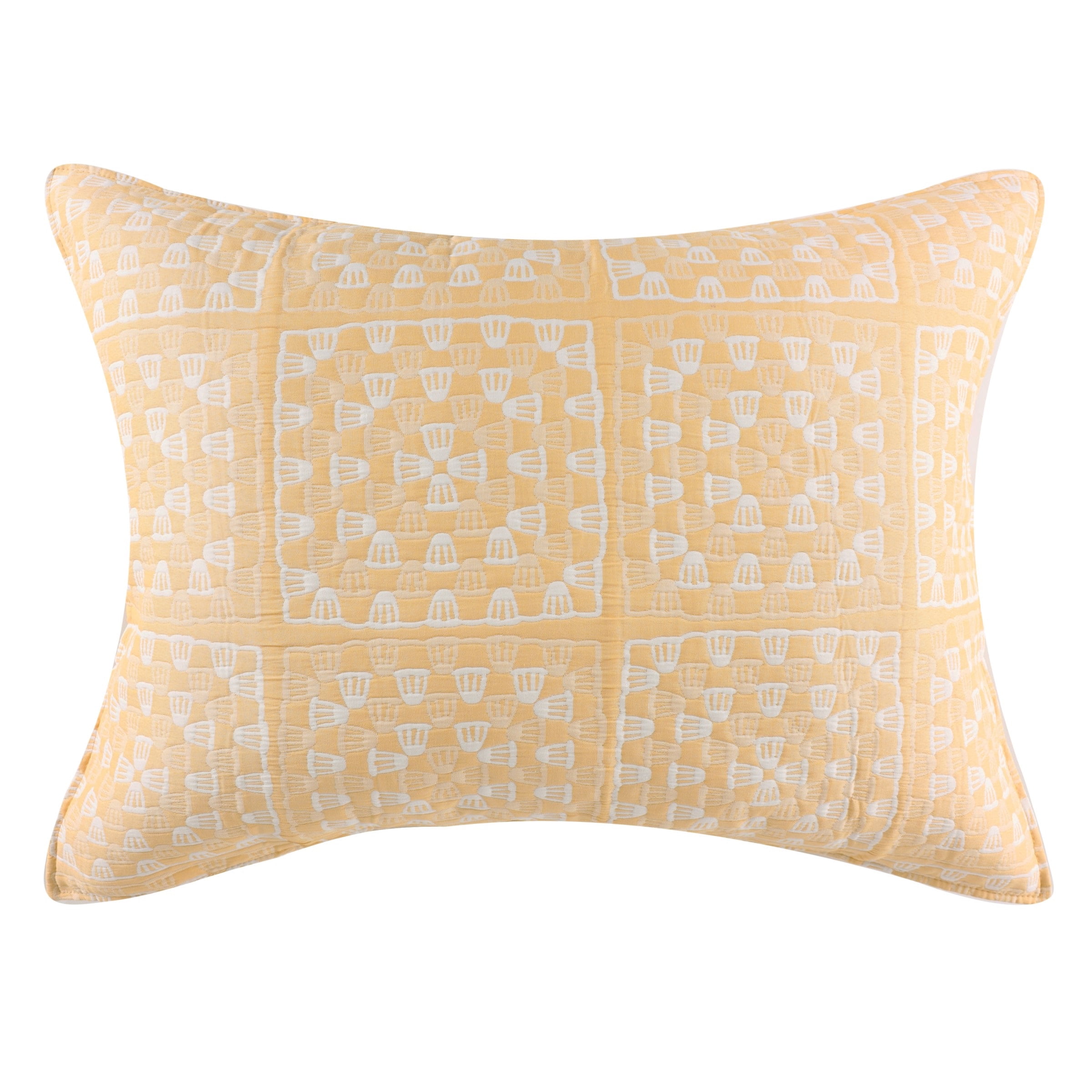 Greenland Home Fashions Granny Squares Jacquard Woven Matelassé Pillow Sham, Standard, for Teens and Adults