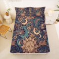 thumbnail image 5 of Homewish Vintage Sun Moon Bed Sheets,Retro Bohemian Full Size Sheets,Brown Blue,4-Piece,1 Flat Sheet, 1 Fitted Sheet and 2 Pillowcases, 5 of 6