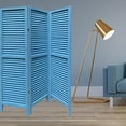 thumbnail image 2 of Blue Finish Wood Shutter 3 Panel Room Divider Screen, 2 of 4