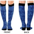 thumbnail image 2 of FREEAMG High Elasticity Compression Socks, High Knee Socks Adult Universal Leisure Relieve Fatigue,Blue Roses Floral Travel Daily with Running (2 Pair), 2 of 7