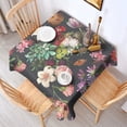 thumbnail image 2 of Pioneer Flower Floral Print Pattern Square Tablecloth,Waterproof Square Table Cover,Wipeable Spillproof Washable Table Cover for Home Kitchen Party Decor 42"X42"(107x107cm), 2 of 6