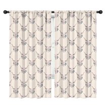 Blackout Kids Curtains,Beige Buffalo Skull Pattern Childrens Insulated Curtains Set Of 2,Bedroom Essentials,Toddler Room Decor 42"x84"