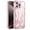 Rosegold, variant on Decase Soft TPU Lightweight Glitter Magnetic Case for iPhone 12 Pro,Electroplate Glossy Flame Shape Hollow Heat Dissipation Cover,Slim Bling Flexible Shockproof Phone Case with Diamond,Silver