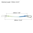 thumbnail image 2 of Uxcell Retractable Coil Spring Keychain Clasp with Big Key Ring 260mm, 1 Pack Plastic Spiral Stretchy Cord, Blue Green, 2 of 5