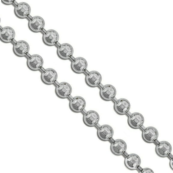 Stainless Steel Military Ball Bead Chain 4mm Dog Tag Link Pallini Necklace 18" Gray Jewelry Female